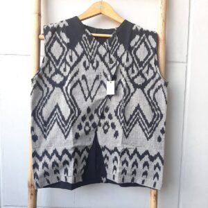 Vest Tenun Abu-Hitam Etnik